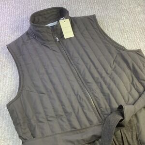 Peter Millar Womens Scout Quilted Travel Belted Vest‎ Brown Size XL NWT